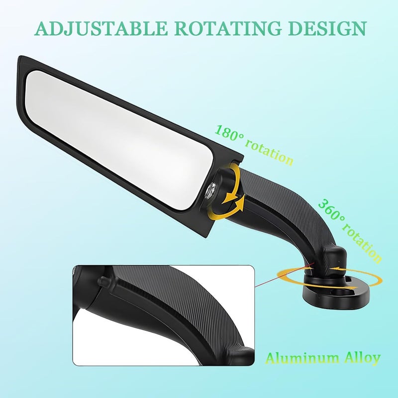Scillky Motorcycle Mirrors Stealth Mirror Wind Wing Side Rearview Mirrors for Kawasaki Ninja 650 Ninja 500 Ninja 400 300 ZX6R ZX10R ZX4RR ZX14R Suzuki GSXR 600 750 1000 Honda CBR300R CBR500R CBR1000RR - Image 5